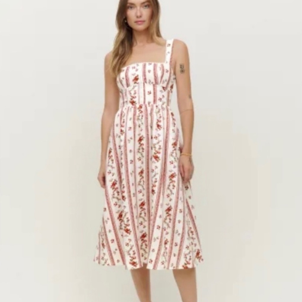 Reformation tagliatelle linen dress, size 2.